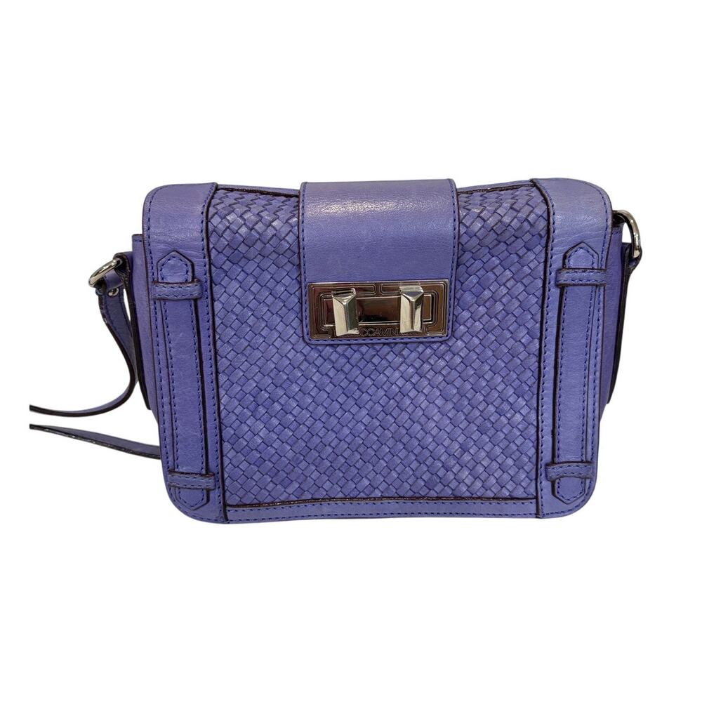 Rebecca Minkoff Mini Leather Crossbody Shoulder Bag Woven Purple Boho Core